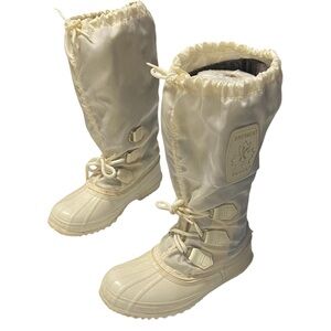 Sorel Kaufman Snow Duck Boots Womens Sz 7 / M 5 Vintage Wool Canada Off White